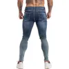 Skinny Jeans Men Slim Fit Ripped Mens Jeans Big and Tall Stretch Blue Men Jeans for Distressed Elastic Waist zm140