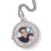 Personalize redondo memorial po pingente colar com bling diamante pedra zircão masculino feminino amante presente casal pingentes1420074