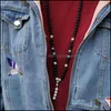 Autre mode Aessories Mcllroy collier en pierre pour hommes et femmes, pendentif bouddha noir à longues perles, bijoux personnalisés faits à la main, Kolye Erkek Drop De