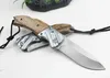 Toppkvalitet Survival Folding Kniv 440c Drop Point Satin Blade Zebra Wood Handtag EDC Pocket Knives med Nylon Bag