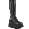black wedge winter boots women