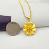 Korean Fashion 14K Gold Necklace Women's Wedding Jewelry Flower Gold Chain Pendant Necklace Gold Statement Jewelry Birthday Gift Q0531