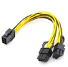 6Pin till Dual 8Pin Male PCI Express till 2 x PCIe 8 (6+2) Pin Female Graphics DICAE CARD PCI-E Splitter Hub Power Cable