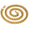 Hiphop Miami Cuban Link Chain Halsband 5/8 / 10mm Tjock Guldfärg StainlSteel Långkedjor för män / Kvinnor Smycken Dropshipping x0509