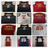 メンズシティバスケットボールレトロコリン2 Sexton 4 Evan Mobley Jerseysステッチビンテージ23レブロン6ジェームズシャツブラックイエローホワイトブルーシティノースリーブジャージ