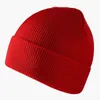 Unisexe hiver tricoté chapeaux pour femmes Skullies casquette hommes Bonnet couleur unie casquettes décontracté bonnets plus chaud Bonnet rouge