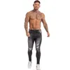 Calças de brim magro dos homens Stretch Reparado Jeans Gereja Hip Hop Afligido Super Skinny Slim Fit Ripped Calças Streetwear tamanho grande