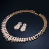 Pera Luxus afrikanisch und nigerianisch Braut Hochzeit Schmuck Große Erklärung Kubikzirkonia Halskette Ohrringe Set für Bräute J017 H1022