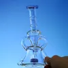 7 polegadas Hookahs Glass Bong Schowerhead Percácido de óleo 14mm Feminino Conjunto Tubulação de Água Sidecar Recycler Dab Rigs Percoladores Bongs com tubos de tigela