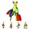 Objets décoratifs Figurines 3D Mini résine grenouille verte Figurine mignonne Statue artisanat ornements décoration de la maison pour salon rebord de fenêtre Gard