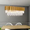 Modern Crystal Chandelier Light Luxurious Chrome Pendant Lampa Inomhusbelysningsarmaturer Cristal Lustres för att äta vardagsrumsrestaurang