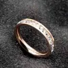 Quadrado Hotsale Cz Diamante Único Row Fileira Dupla Indicador Mulheres Anel Ring Stainls Aço Casal Casamento Anel