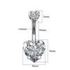 S2436 Body Jewelry Single Piece Diamond Zircon Double Heart Navel Belly Button Ring Rose Gold Sexy Women Pierce