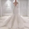 2022 Свадебные платья vestido de noiva Кружева 3D цветы Свадебные платья весенние дизайнер New Crystal Pearls Вышивка для Church8017268