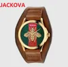 Big Leather Moda Mulheres Mens Relógios 39mm Bee Tiger Snake Forma Top Quality Crime Premium Retro Vintage Presentes Quartz Movement C2871