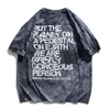 Tie Dye Lettera Stampa T-shirt oversize da uomo Manica corta Girocollo T-shirt larghe Uomo Abbigliamento estivo 210603