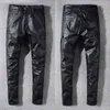 Prawdziwe Designer Dżinsy dla Męskie Zdrasyczone Ripped Skinny Jeans Motorcycle Moto Biker Hip Hop Denim Man Spodnia