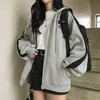 ZIP-UP HARAJUKU Oversized Hoodies voor Dames Kleding Hooded Lange Mouwen Jumper Regelmatige Jas Casual Koreaanse stijl Sweatshirt 211013