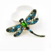 Pins, Brooches Crystal Dragonfly Brooch Fashion Dress Coat Accessories Cute Jewelry Retro Rhinestone Purple