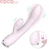 Nxy Sex Vibratori g Spot Coniglio Stimolazione del clitoride Dildo impermeabile Giocattoli per le donne Stimolatore del clitoride 9 Vibrazione Doppio motore 1209