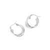 Authentic 925 Sterling Silver Multilayer Braided Hoop Earring For Women Girls Simple Geometric Circle Earrings