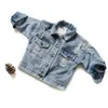 Весна осень детская куртка для девочек разорванные отверстия детей джинсы пальто мальчиков демин верхняя одежда костюм 24м-7Y 211204