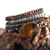 RH Fashion Boho Armband Schmuck Gemischte Natursteine/Kristall und Stein Charme 5 Stränge Frauen Wrap Armbänder Drop