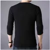 BROWON Brand Men Autumn Sweater Men's Long Sleeve O-Neck Slims Sweater Male Solid Color Business White Sweater Oversize M-4XL 211102