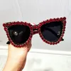 نظارة شمسية سوداء كريستال المرأة القط عتيقة نظارات الشمس الفاخرة للمرأة كبيرة الحجم أزياء الظل Gafas UV400