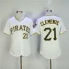 Retror 1960 1962 1971 Vintage Baseball 21 Roberto Clemente Jersey Retire Flexbase Cool Base All Stitched Team Color Pull Cooperstown
