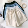 SURMIITRO Summer Fashion Thin Blue White Balck Denim Shorts Donna Jeans a vita alta stile coreano Pantaloni corti a gamba larga femminili 210712