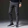 Бренд одежда зимний флис теплые толстые брюки мужчины бизнес мода стрейч бархат черный серый синий случайные брюки плюс размер 38 2111112