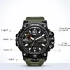 Smael Fashion Merk Militaire Horloge 50 M Waterdichte Polshorloge LED Quartz Klok Sport Mannelijke Relogios Masculino 1545 S Shock Heren X0524