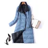 Qiaoduo Piumino d'anatra Donna Inverno Cappotto lungo scozzese bifacciale lungo spesso Donna Plus Size Parka caldo per abiti sottili 211013