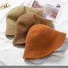 MAXSITI U Solid Color Wool Bucket Hat Women's Autumn and Winter Fisherman Vintage Knitting Basin Cap