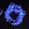 Luminoso LED Coroa de Penas Anjo Fada Tiara com Flash Luzes Coloridas Faixa de Cabelo Casamento Festa de Aniversário Clube Touca Luz Noturna Princesa Coroa G61BORH