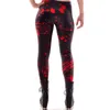 [Siz Gizli] Moda Kırmızı Artı Boyutu Tozluk Kadın Kan Lekeleri 3D Dijital Baskı Spor Leggin Kalem Pantolon Siyah 211221