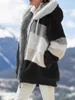 Vinter tjock varm teddy coat kvinna lapel långärmad fluffig hårig falska päls jackor kvinnliga knäppfickor plus storlek överrock 211018