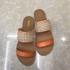 Tofflor Weave Beach Kvinnor Äkta Läder Mode Märke Flat Skor Sommar Skivor Casual Designers Slipper