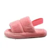 outdoor flat-bottomed non-slip women sandals 2021 winter double-layer fox fur comfortable and casual all-matched strap slippers Y1120