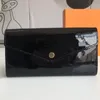 Top Lady Long Dlogle Wallet Print Print Design Патентная кожаная мода женские женские кошельки высококачественные монетные кошелек