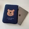 Корейский чехол для планшета, милый медведь собака вышивка рука удерживания Hablet iPad ноутбук 1113 дюйма Внутренняя сумка для девушки стиль моды 210729