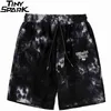Hommes Hip Hop Streetwear Shorts en velours côtelé Broderie Tie Dye Harajuku Jogger Summer Track Pantalons de survêtement 210716