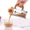 Pentola per stampa francese, caffettiera, coperchio in legno di bambù, pentola per pressa francese, colino domestico spinto a mano, macchina per tè e caffè