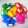 100 pcs / lot plastique clé d'identifiant étiquettes d'étiquettes de clés de clés de porte-clés de porte-clés de 2 couleurs DIY Image cadre rouge rose vert bleu jaune H0915