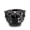 Wedding Rings Punk Jewelry Skull Ring Black Zircon Rhodium Plated Demon Princess Rhinestone Women039s Mens Party Gift Vintage9388594