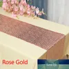 30x180cm Rose Gold Sequin Table Runners Modern Style Shiny Embroider Sequin Long Table Cloth For Wedding Party Home Decoration