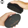 Brosse à cheveux MOQ 100 pièces, LOGO personnalisé, brosses ondulées 360, poignée incurvée avec poils de sanglier, lavage noir mat Premium pour hommes