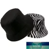 Foxmother New Fashion Black Beige Striped Zebra Print Bucket Hattar För Kvinnor Damer Presenter Fabrikspris Expert Design Kvalitet Senaste Stil Original Status