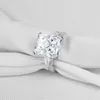 Lesf Moda Pierścionek zaręczynowy 5 Carat Superior Grade Sona Diamond Bridal 925 Sterling Silver Women Pierścionki Prezent